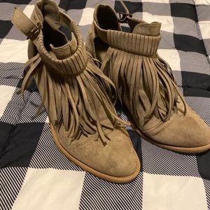 Maurices fringe booties
